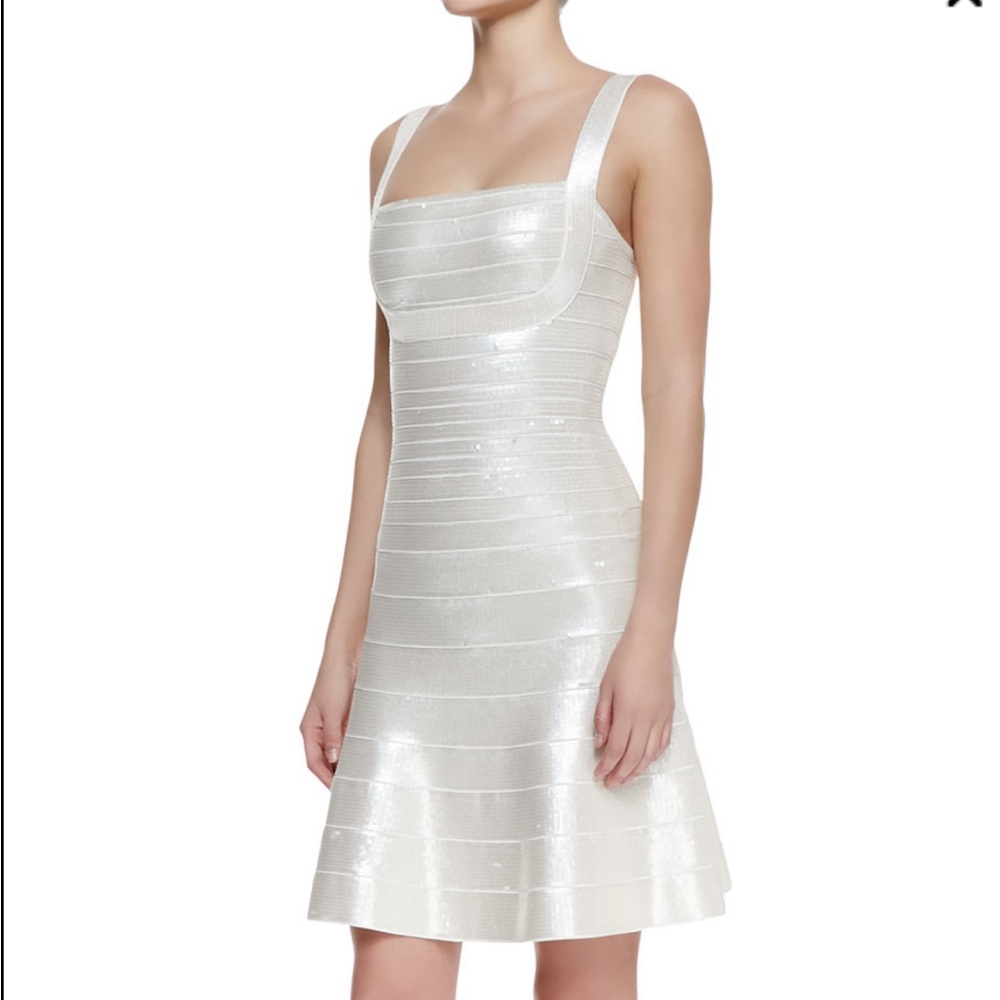 NOT AVAILABLE UNTIL January 2026 Herve Leger
Jacklyn Square-Neck Bandage Dress